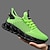cheap Casual Sneakers-Men's Neon Green Knit Sneakers, Ultra-Light Comfort with Bold Design, Casual Sporty Footwear