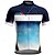 billige Herretrøyer-Herre Sykkeltrøyer Geometrisk Kortermet Sykkel T-skjorte Jersey med 3 baklommer Fjellsykling Hurtigtørkende Anatomisk design Vidje Pustende sport Blå Klær