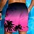 billiga Tropiska växter och blommor-Herr Kokosnötsträd Gradientfärg Tropiska växter Badshorts Boardshorts Medium Midja Hawaiisk Strandsemester Sidfickor Mesh foder Elastisk dragsko i midjan Designer Kläder