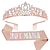 abordables Suministros para eventos y fiestas-Kit de banda y diadema para decoración de baby shower, banda de mamá sexy verde salvia con diadema de corona de cristal, cinturón de etiqueta de cinta dorada para regalo de maternidad y decoraciones