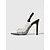 economico Sandali Eleganti-tacchi alti con cinturino posteriore in strass trasparenti neri – sandali stiletto sexy per serate e balli di fine anno