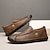 baratos Sapatilhas e Mocassins para Homem-mocassins masculinos de couro sintético genuíno bege – sapatos casuais de condução com costura feita à mão para atividades ao ar livre e viagens