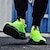 cheap Casual Sneakers-Men's Neon Green Knit Sneakers, Ultra-Light Comfort with Bold Design, Casual Sporty Footwear