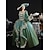 abordables Vestidos-Vintage Rococó Renacimiento Maxi Vestidos Normal Julieta Princesa Reina Elizabeth Plisado Ostentoso Princesa Escote Cuadrado Disfraz Mujer Víspera de Todos los Santos Carnaval Mascarada Rendimiento