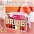 abordables Décorations de mariage-enterrement de vie de jeune fille élégante mariée et Mme strass perle lettre pvc trousse de maquillage ensemble pour les mariages
