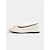 abordables Sandalias planas de mujer-Bailarinas color crema para mujer con lazo: cómodas zapatillas de punta redonda sin cordones para uso diario y citas informales.