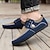 cheap Casual Lace-Up Shoes-Men's Navy Blue Nylon Casual Shoes with Textured Fabric and Lace Detailing - Ideal for Everyday Comfort