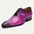 billige Klassiske Pensko-ballsko i purpurfarget ekte skinn med munkestropp – elegante sko med spenne og brogue-detaljer for formelle arrangementer og fester