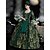 baratos Vestidos-Vintage Rococó Renascentista Maxi Vestidos Normal Julieta Princesa rainha Elizabeth Pregueado Com Babados Princesa Decote Quadrado Fantasia Mulheres Dia Das Bruxas Carnaval Baile de Máscaras Festa