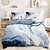 billige 100% bomull-Marmortrykk Duvet Cover Full Size Sengetøysett Sengsett Quilt Cover Myk Lett Komforter Cover med 2 Putetrekk Sommer Vår