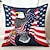 voordelige Vakantie kussensloop-4e Juli Decoratieve Toss Kussens Cover 1PC Onafhankelijkheidsdag Amerikaanse Adelaar Zachte Vierkante Bankkussen Case Kussenhoes voor Slaapkamer Woonkamer Bankstoel