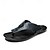 cheap Vacation Sandals-Men&#039;s Contemporary Tan Faux Leather Flip-Flops with Dual Cut-Outs and Adjustable Straps - Versatile Footwear for Everyday Comfort