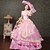 baratos Vestidos-Vintage Rococó Renascentista Maxi Vestidos Normal Julieta Princesa Noiva Pregueado Com Babados Princesa Decote Redondo Fantasia Mulheres Dia Das Bruxas Carnaval Baile de Máscaras Festa dia das Bruxas