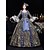 baratos Vestidos-Vintage Rococó Renascentista Maxi Vestidos Normal Julieta Princesa rainha Elizabeth Pregueado Com Babados Princesa Decote Quadrado Fantasia Mulheres Dia Das Bruxas Carnaval Baile de Máscaras Festa