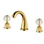 cheap LED Faucets-Bathroom Sink Faucet - Widespread Electroplated Widespread Two Handles Three HolesBath Taps