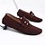 billiga Slip-ons och loafers till herrar-vinröd mocka loafers för män – slip-on körmockasiner med metallaccent för vardags- och affärskläder