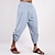 baratos Clássico-Homens Calças Capri Shorts de linho Shorts de verão Shorts de praia Com Cordão Cintura elástica Perna Cordão Tecido Conforto Respirável Comprimento do joelho Ao ar livre Feriado Praia Moda Estilo