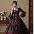 abordables Vestidos-Vintage Rococó Renacimiento Maxi Vestidos Normal Julieta Princesa Reina Elizabeth Plisado Ostentoso Princesa Escote Cuadrado Disfraz Mujer Víspera de Todos los Santos Carnaval Mascarada Rendimiento