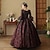 abordables Vestidos-Vintage Rococó Renacimiento Maxi Vestidos Normal Julieta Princesa Reina Elizabeth Plisado Ostentoso Princesa Escote Cuadrado Disfraz Mujer Víspera de Todos los Santos Carnaval Mascarada Rendimiento