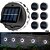 baratos Candeeiros Luzes de Exterior-4 peças de luzes de parede solares LED para exterior, design reversível em forma de pétala com 12 contas, perfeito para cerca de jardim, caminho, degraus, escadas e efeito de estrela brilhante