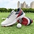 cheap Men's Golf Shoes-Men's Stylish Red, White &amp; Gray Golf Shoes, Advanced Grip Sole, Perfect for Competitive Golfing