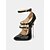 billige Nattelivsfest-Sølvfarvede stilettopumps med tre remme – elegante højhælede sko til kvinder, natteliv, fest og aften