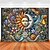 baratos Tapeçaria Mandala-Tapeçaria Mandala Sol e Lua Arte de Parede Grande Tapeçaria Mural Decorativa Fotografia Fundo Cobertor Cortina Decoração para Quarto Sala de Estar
