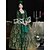 baratos Vestidos-Vintage Rococó Renascentista Maxi Vestidos Normal Julieta Princesa rainha Elizabeth Pregueado Com Babados Princesa Decote Quadrado Fantasia Mulheres Dia Das Bruxas Carnaval Baile de Máscaras Festa
