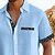 abordables Vacances-Homme Chemise Chemise en lin Chemise d'été Chemise de Plage Chemises non rentrées Plaid Vacances Fête Noir Rose Claire Orange Bleu clair Manche Courte Col Été Vêtement Tenue