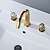 cheap LED Faucets-Bathroom Sink Faucet - Widespread Electroplated Widespread Two Handles Three HolesBath Taps