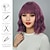 cheap Synthetic Trendy Wigs-Synthetic Wig Wavy Curly Weave Asymmetrical Neat Bang Machine Made Wig 14 inch A1 Synthetic Hair Women&#039;s Classic Comfortable Color Gradient Multi-color
