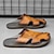 abordables Sandalias casuales-Sandalias de exterior de piel sintética para hombre con suela resistente y diseño transpirable: calzado cómodo para senderismo y uso informal.