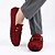 billiga Slip-ons och loafers till herrar-vinröd mocka loafers för män – slip-on körmockasiner med metallaccent för vardags- och affärskläder