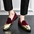 abordables Chaussures sans lacets &amp; mocassins-chaussures de bal pour hommes - chaussures à enfiler en velours bordeaux et cuir verni doré avec détails brogue pour une tenue de soirée