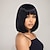 economico Parrucche trendy sintetiche-Parrucca Sintetica Liscio Liscio Yaki Asimmetrico Frangia Dritta Fatto a macchina Parrucca 14 pollici A1 Capelli Sintetici Per donna Festa Classico Confortevole Nero