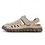 billige Utendørs sandaler-beige slip-on sandaler for menn med perforert design og polstret såle for uformelle gåturer og strandklær