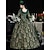 baratos Vestidos-Vintage Rococó Renascentista Maxi Vestidos Normal Julieta Princesa rainha Elizabeth Pregueado Com Babados Princesa Decote Quadrado Fantasia Mulheres Dia Das Bruxas Carnaval Baile de Máscaras Festa