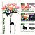 abordables Éclairage au sol-Lot de 2 lampes solaires d&#039;extérieur à LED, simulation de lys, insertion au sol, 7 têtes de fleurs, 42 perles, pour cour, jardin, pelouse, chemin, festival, mariage, fête, atmosphère, décoration