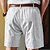 baratos Negócios-Homens Calção Shorts de linho Shorts de verão Shorts de praia Bolsos Com Cordão Cintura elástica Tecido Conforto Respirável Comprimento do joelho Formal Ao ar livre Diário Moda Negócio Preto Branco