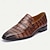 billige Premium Leather Loafers-klassisk brunt krokodillemønster for menn kjolesko - ideell for forretningsmøter og Kentucky-derby