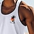baratos Tops de ginásio-Homens Malha Íntima Top de colete camisa sem manga camisa muscular Sem Manga Gola Redonda Verão Coqueiro Esportes Moda Confortável Imprimir Casual Praia Preto Branco Verde Top Tee para Homens