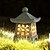 abordables Éclairages pour allées-Lampe solaire de jardin, éclairage d&#039;extérieur, éclairage de maison, LED, étanche IP65, en résine, pour décoration de jardin, pelouse, cour, 1x