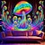voordelige Blacklight wandtapijten-Blacklight Hangtapijt Gloei-in-de-duisternis Gloeifeest UV-reactief Trippy Mistige Paddenstoel Natuur Landschap Hangtapijt Wanddecoratie Muurschilderij voor Woonkamer Slaapkamer