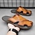 abordables Sandalias casuales-Sandalias de exterior de piel sintética para hombre con suela resistente y diseño transpirable: calzado cómodo para senderismo y uso informal.