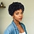 levne Nejkvalitnější paruky-Syntetické paruky Bouncy Curl Curly Weave Střih Bob Asymentrický střih na stroji Paruka 10&quot; A1 Umělé vlasy Dámské Módní design Klasické Pohodlné Černá