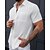 voordelige heren overhemd met knopen-Voor heren Overhemd Zomer overhemd Normaal shirt Strand hemd Overhemd met knopen Zwart Wit Korte mouw Effen Overhemdkraag Vakantie Hawaii Voorvak Kleding Polyester Modieus Casual Comfortabel