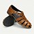 billige Premium skinnsandaler-klassiske fiskersandaler i brunt skinn for menn - allsidig sommersko for uformelle utflukter
