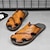abordables Sandalias casuales-Sandalias de exterior de piel sintética para hombre con suela resistente y diseño transpirable: calzado cómodo para senderismo y uso informal.