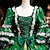 abordables Vestidos-Vintage Rococó Renacimiento Maxi Vestidos Normal Julieta Princesa Novia Plisado Ostentoso Princesa Escote Redondo Disfraz Mujer Víspera de Todos los Santos Carnaval Mascarada Rendimiento Fiesta