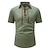 cheap Vacation-Men's Shirt Linen Shirt Summer Shirt Beach Shirt Plain Vacation Casual White Army Green Dark Gray Light Blue Short Sleeve Collar Summer Spring Clothing Apparel Drawstring
